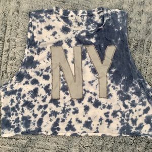 Aeropostale Blue & White Sleeveless Crop Top XL